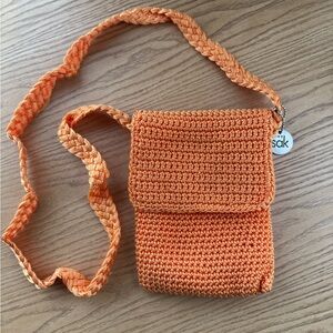 The Sak vintage orange knit crossbody purse